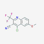 Structure of 4-chloro-6-methoxy-2-(trifluoromethyl)quinoline-3-carbonitrile
