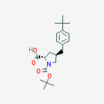 N-t-Butoxycarbonyl-trans-4-(4-tert-butylbenzyl)-L-proline;(2S,4R)-1-t-Butoxycarbonyl-4-(4-tert-butylbenzyl)pyrrolidine-2-carboxylic acid结构式
