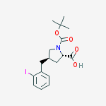 Structure of N-t-Butoxycarbonyl-trans-4-(2-iodobenzyl)-L-proline;(2S,4R)-1-t-Butoxycarbonyl-4-(2-iodobenzyl)pyrrolidine-2-carboxylic acid