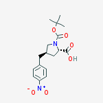 N-t-Butoxycarbonyl-trans-4-(4-nitro-benzyl)-L-proline;(2S,4R)-1-t-Butoxycarbonyl-4-(4-nitrobenzyl)pyrrolidine-2-carboxylic acid结构式