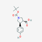 Structure of (3R,4S)-1-(tert-Butoxycarbonyl)-4-(4-hydroxyphenyl)pyrrolidine-3-carboxylic acid