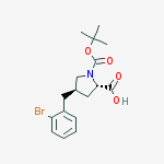 Structure of N-t-Butoxycarbonyl-trans-4-(2-bromobenzyl)-L-proline;(2S,4R)-1-t-Butoxycarbonyl-4-(2-bromobenzyl)pyrrolidine-2-carboxylic acid
