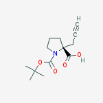 Structure of (2R)-1-[(2-methylpropan-2-yl)oxycarbonyl]-2-prop-2-ynylpyrrolidine-2-carboxylic acid