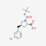 Structure of N-t-Butoxycarbonyl-trans-4-(3-bromobenzyl)-L-proline;(2S,4R)-1-t-Butoxycarbonyl-4-(3-bromobenzyl)pyrrolidine-2-carboxylic acid