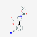 N-BOC-(3S,4R)-4-(3-氰基苯基)吡咯烷-3-羧酸结构式