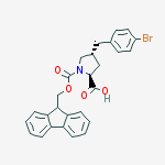 (4r)-4-(4-bromobenzyl)-1-[(9h-fluoren-9-ylmethoxy)carbonyl]-l-pro Line结构式
