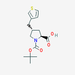 N-t-Butoxycarbonyl-trans-4-(3-Thienylmethyl)-L-proline;(2S,4R)-1-t-Butoxycarbonyl-4-(3-thienylmethyl)pyrrolidine-2-carboxylic acid结构式
