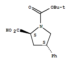 Structure of (2S,4S)-BOC-4-PHENYL-PYRROLIDINE-2-CARBOXYLIC ACID