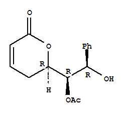 Structure of [S,(+)]-6β-[(1S,2S)-1-Acetyloxy-2-hydroxy-2-phenylethyl]-5,6-dihydro-2H-pyran-2-one