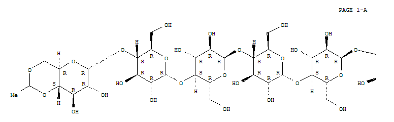 Structure of Ethylidene-4-nitrophenyl-aDMaltoheptaosid