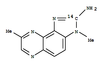 Structure of 2-Amino-3,8-dimethylimidazo[4,5-f]quinoxaline-2-14C