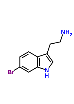 2-(6-溴-1H-吲哚-3-基)乙胺结构式