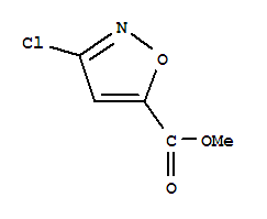 Structure of 5-Isoxazolecarboxylicacid, 3-chloro-, methyl ester