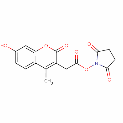 Structure of 4-METHYLUMBELLIFERONE-3-ACETIC ACID N-SUCCINIMIDYL ESTER