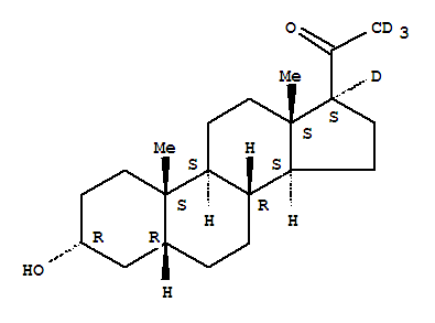 Structure of 5B-PREGNAN-3A-OL-20-ONE-17,21,21,21-D4