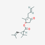Structure of [(1s)-3-[(e)-but-2-enyl]-2-methyl-4-oxocyclopent-2-en-1-yl] (3r)-2,2-dimethyl-3-(2-methylprop-1-enyl)cyclopropane-1-carboxylate