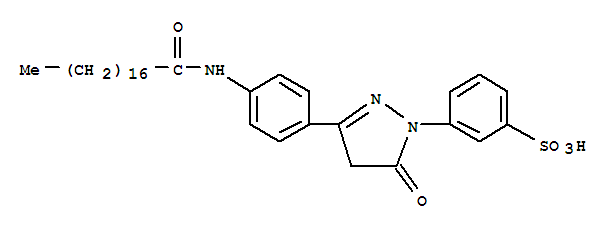 3-[4,5-dihydro-5-oxo-3-[4-[(1-oxooctadecyl)amino]phenyl]-1H-pyrazol-1-yl]benzenesulphonic acid结构式