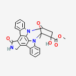 6,9-epoxy-15H-diindolo[1,2,3-fg:3',2',1'-kl]pyrrolo[3,4-i][1,6]benzodiazocine-7-carboxylic acid, 6,7,8,9,16,17-hexahydro-7-hydroxy-6-methyl-15-oxo-, methyl ester, (6R,7S,9S)-结构式