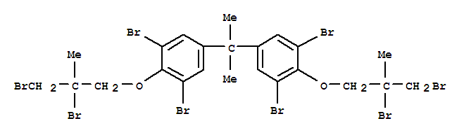 Structure of 1,1-(isopropylidene)bis[3,5-dibromo-4-(2,3-dibromo-2-methylpropoxy)benzene]