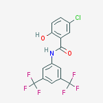 IMD 0354; N-[3,5-BIS(TRIFLUOROMETHYL)PHENYL]-5-CHLORO-2-HYDROXYBEN ZAMIDE结构式