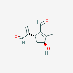 Structure of (3S,5R)-5-(1-formylethenyl)-3-hydroxy-2-methylcyclopent-1-ene-1-carbaldehyde