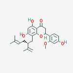 Structure of (2S)-5,7-Dihydroxy-2,3-dihydro-2α-(2-methoxy-4-hydroxyphenyl)-8-[(R)-5-methyl-2-(1-methylethenyl)-4-hexenyl]-4H-1-benzopyran-4-one