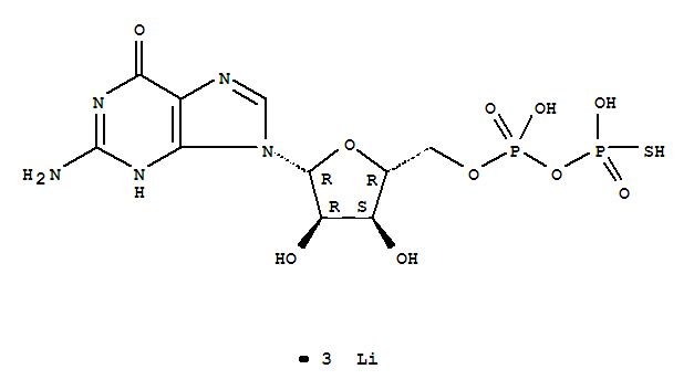 Structure of GUANOSINE 5-O-(2-THIODIPHOSPHATE) TRILITHIUM SALT