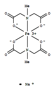 N-羧甲基-N-甲基甘氨酸铁(III)钠盐结构式