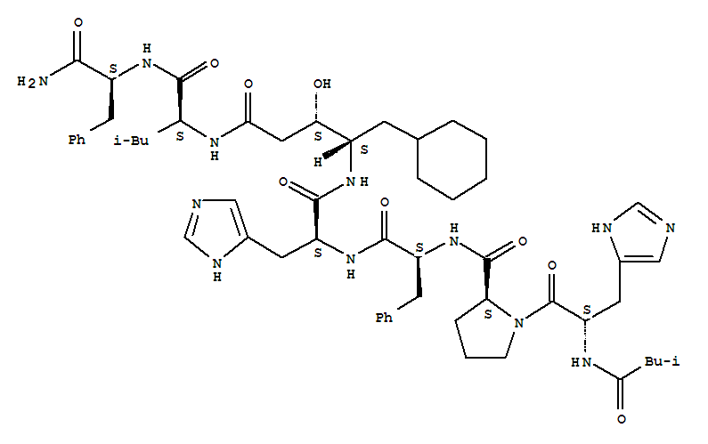 Structure of renin inhibitory peptide, 4-amino-5-cyclohexyl-3-hydroxypentanoic acid