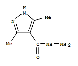 Structure of 1H-Pyrazole-4-carboxylicacid, 3,5-dimethyl-, hydrazide