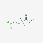 Structure of Pentanoic acid, 5-chloro-2,2-dimethyl-5-oxo-, methyl ester