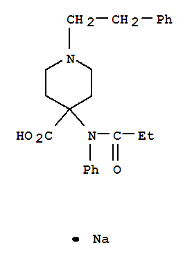 4-PIPERIDINECARBOXYLIC ACID, 4-[(1-OXOPROPYL)PHENYLAMINO]-1-(2-PHENYLETHYL), SODIUM SALT结构式