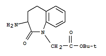 Structure of 3-Amino-2,3,4,5-tetrahydro-2-oxo-1H-1-benzazepine-1-acetic acid ter-butyl ester