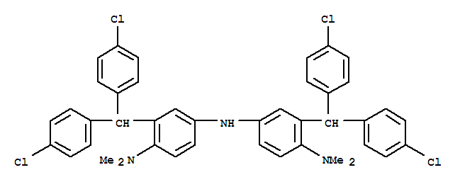 Chemical structure of 1,4-Benzenediamine, 2-(bis(4-chlorophenyl)methyl)-N4-(3-(bis(4-chlorop henyl)methyl)-4-(dimethylamino)phenyl)-N1,N1-dimethyl-