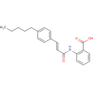 Structure of Benzoic acid, 2-[[(2E)-1-oxo-3-(4-pentylphenyl)-2-propenyl]amino]-