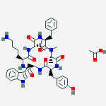 Structure of Cyclo(N-methyl-L-alanyl-4-amino-L-phenylalanyl-D-tryptophyl-L-lysyl-L-valyl-L-phenylalanyl) Monoacetate (Salt)
