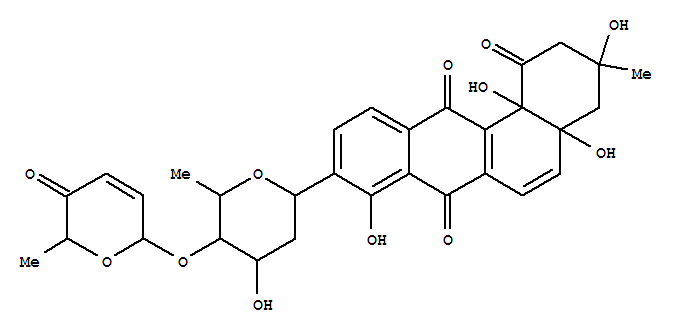 Structure of (3R)-9-[4-O-[(2R,6S)-5,6-Dihydro-6-methyl-5-oxo-2H-pyran-2-yl]-2,6-dideoxy-β-D-arabino-hexopyranosyl]-3,4,4a,12b-tetrahydro-3α,4aα,8,12bα-tetrahydroxy-3-methylbenz[a]anthracene-1,7,12(2H)-trione