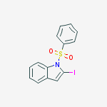 Structure of 1H-Indole, 2-iodo-1-(phenylsulfonyl)-