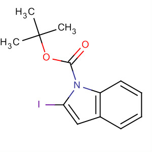 Structure of 1H-Indole-1-carboxylic acid, 2-iodo-, 1,1-dimethylethyl ester