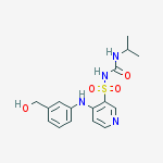 Structure of 3-Pyridinesulfonamide,4-[[3-(hydroxymethyl)- phenyl]amino]-N-[[(1-methylethyl)amino]- carbonyl]-