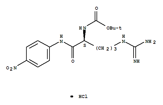 NΑ-(叔丁氧羰基)-L-精氨酸 4-硝基苯胺盐酸盐结构式