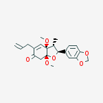 Structure of 6(2H)-benzofuranone, 2-(1,3-benzodioxol-5-yl)-3,3a,7,7a-tetrahydro-3a,7a-dimethoxy-3-methyl-5-(2-propen-1-yl)-, (2S,3R,3aS,7aR)-