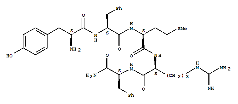 Structure of H-TYR-PHE-MET-ARG-PHE-NH2