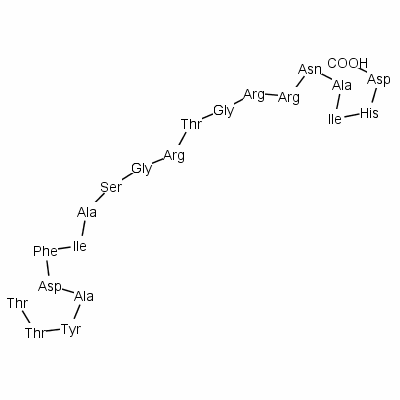 Structure of H-THR-THR-TYR-ALA-ASP-PHE-ILE-ALA-SER-GLY-ARG-THR-GLY-ARG-ARG-ASN-ALA-ILE-HIS-ASP-OH