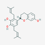 4-[(2S)-7-hydroxy-3,4-dihydro-2H-chromen-2-yl]-3,6-bis(3-methylbut-2-en-1-yl)benzene-1,2-diol结构式