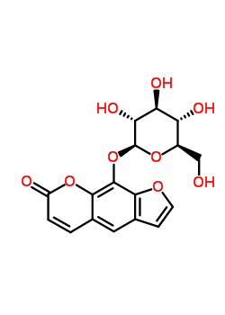 Structure of 7-oxo-7H-furo[3,2-g]chromen-9-yl beta-D-glucopyranoside