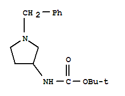 1-苄基-3-叔丁氧羰酰氨基吡咯烷结构式