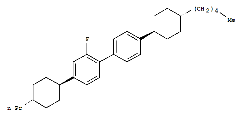 Structure of trans,trans-2-Fluor-4-(4-pentylcyclohexyl)-4-(4-propyl-cyclohexyl)-1,1-biphenyl