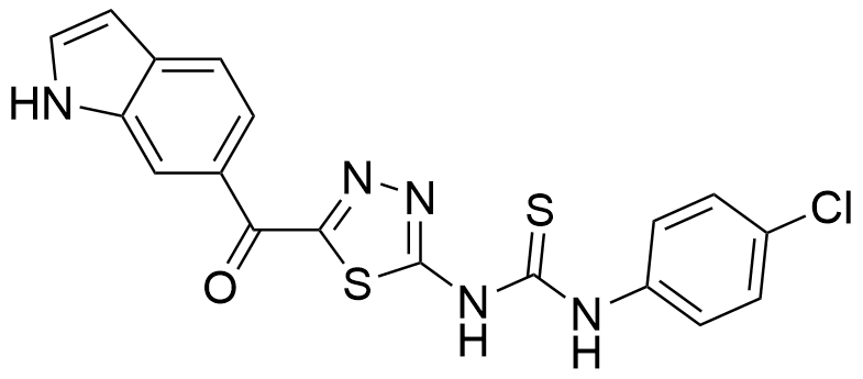 1-(5-(1H-indole-6-carbonyl)-1,3,4-thiadiazol-2-yl)-3-(4-chlorophenyl)thiourea